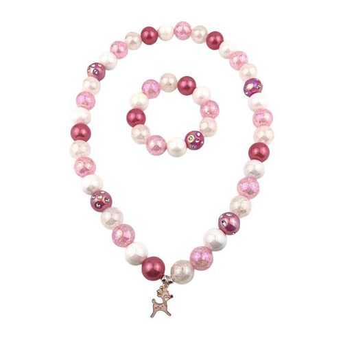 Bubblegum Bella Rudolph Reindeer Charm Necklace & Bracelet Set